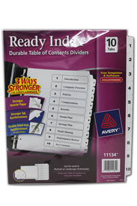 Index Divider 10 Tabs