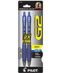 Pilot G2 Retractable Gel Roller Pen, 2 Pack